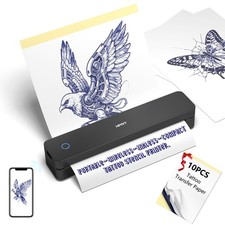 HPRT Tattoo Stencil Printer, Thermal Wireless Tattoo Printer with 10 Transfer...