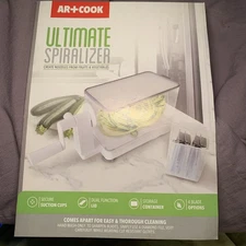 New AR+Cook Ultimate Spiralizer Storage Container and 4 Blade Options Turquoise