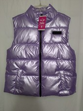 Justice Girls Metallic Purple Puffer Vest Size XL 16 18 NWT