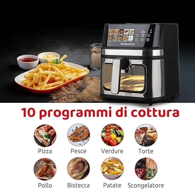 FRIGGITRICE AD ARIA GAIA PLUS 8LT MELCHIONI FAMILY - Immagine 4 di 4