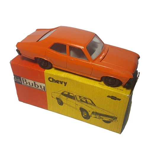 Rare Vintage 1970's Buby Chevy (Nova) Orange Diecast 1:43 Mint in Box Argentina