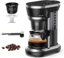 Máquina de café automática Grind and Brew cafetera de una sola taza con vidrio de 12 oz
