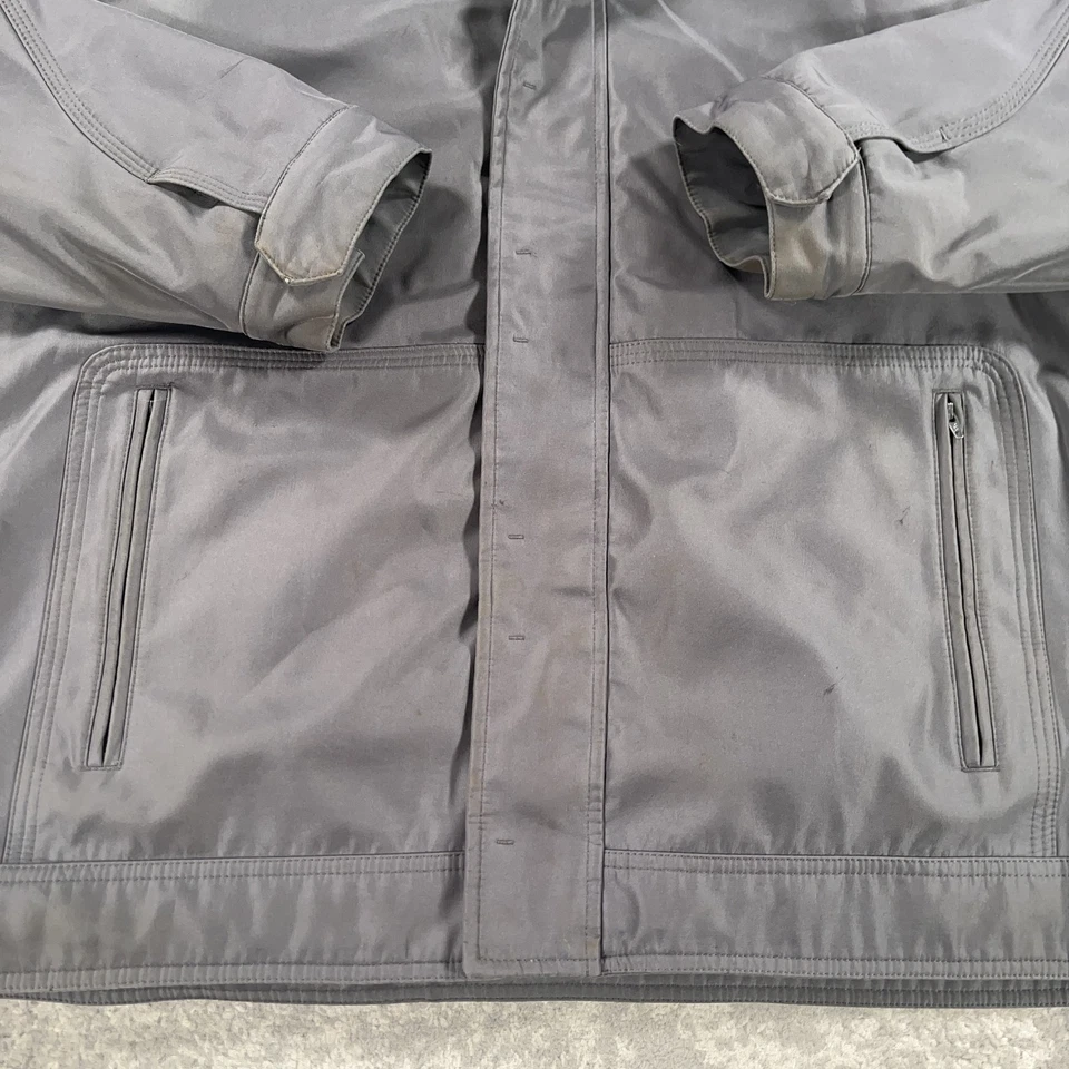 VTG Structure Jacket Mens XL Gray Full Zip Windbreaker Coat Fleece Lined Pockets - Image 3 of 4