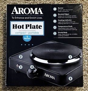 *NEW* *UNOPENED* AROMA Hot Plate Compact Portable Model AHP-303 