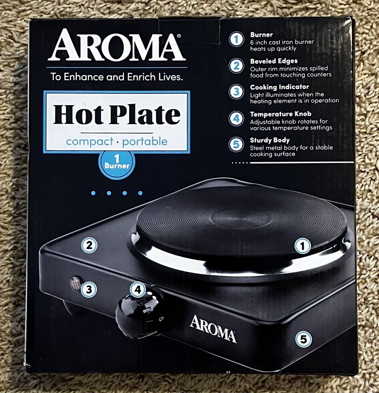 *NEW* *UNOPENED* AROMA Hot Plate Compact Portable Model AHP-303 