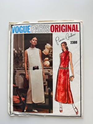 Vintage 1970 Vogue Paris Original 2388 Pierre Cardin Evening Dress, UNCUT