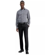 Kenneth Cole Mens Slim fit Dress Pants 32 / 32 Black Solid Stretch