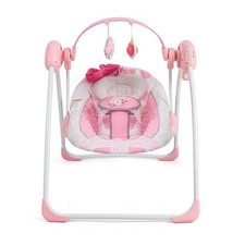 Pink Portable Baby Swing Battery Powered Infant 5 Speeds 6 Songs Timer 20lb