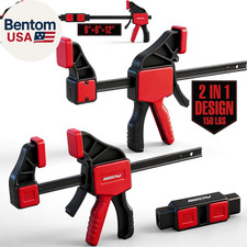 3-Piece 6 Inch Bar Clamps for Woodworking with Clamp Connector, 6" Quick-Release