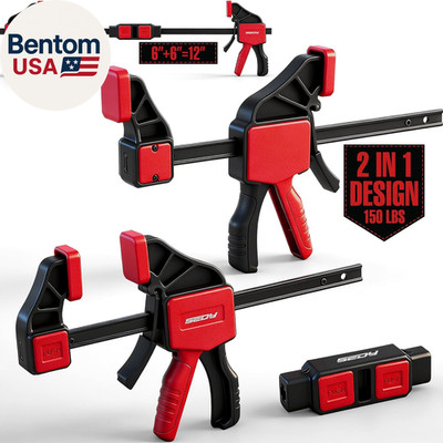 3-Piece 6 Inch Bar Clamps for Woodworking with Clamp Connector, 6'' Quick-Release