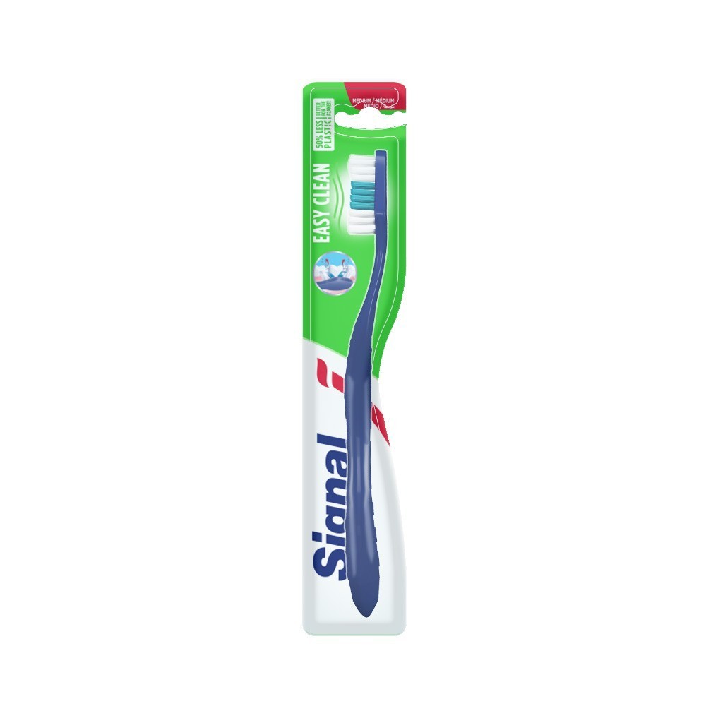 Signal Easy Clean Toothbrush Cleans Removes Teeth Stain Oral Care Medium Bristle