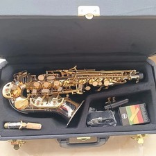 Japan SC-9937 Bb Curved Neck Soprano Saxophone Silver Plated Brass W/ Case