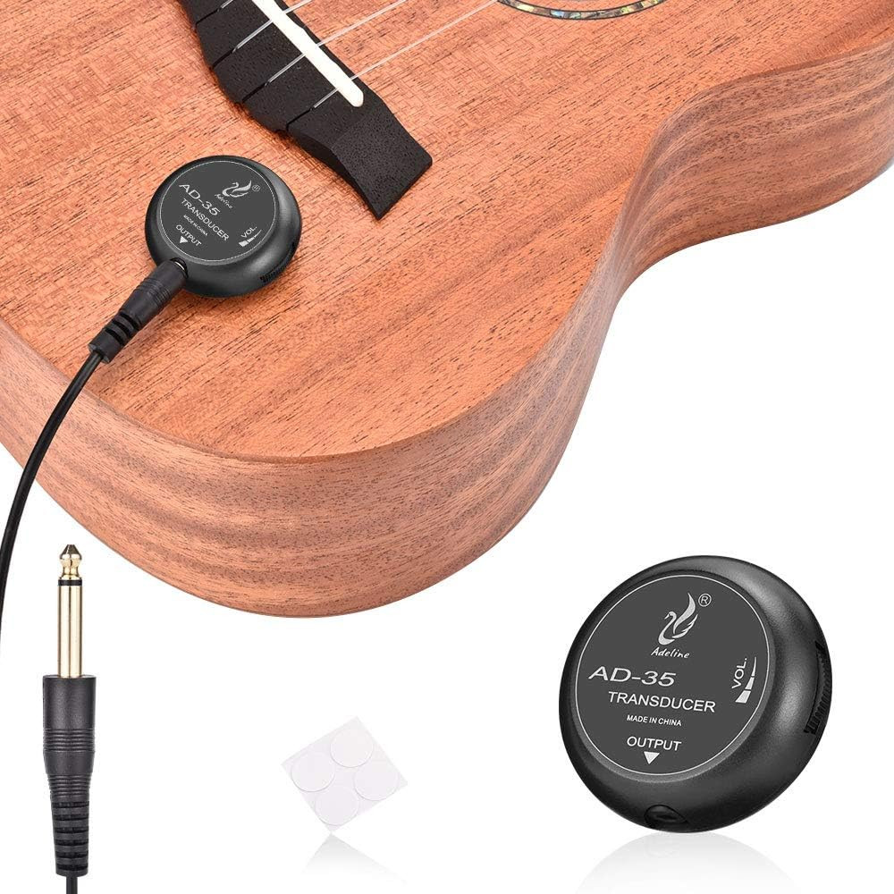 Acoustic Guitar Passive Pickup, Stable Contact Microphone Transducer Self Adhesi