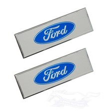 1968-1973 Mustang Door Sill Scuff Plate Emblem Pair - C8zz-6513208-e Esblue