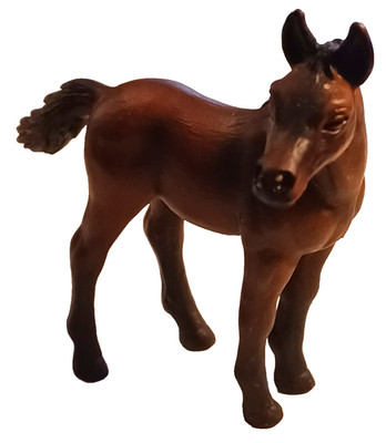 2003 Schleich Arabian Foal Retired Brick Brown Baby Horse 3'' tall-Used Toy