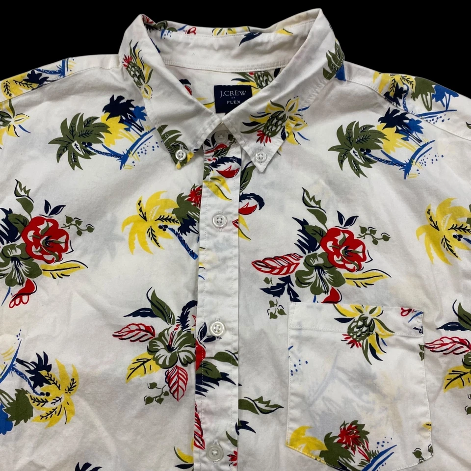 J Crew Flex Short Sleeve Floral print shirt Men's size L - Image 2 of 3