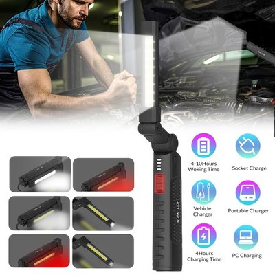 Rechargeable COB LED Work Light Magnetic Flashlight Mechanic Lamp for Car Repair