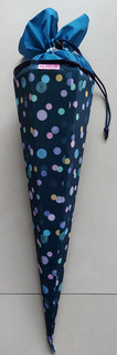 McNeill Schultüte Polly 70 cm dunkelblau mit bunten Punkten
