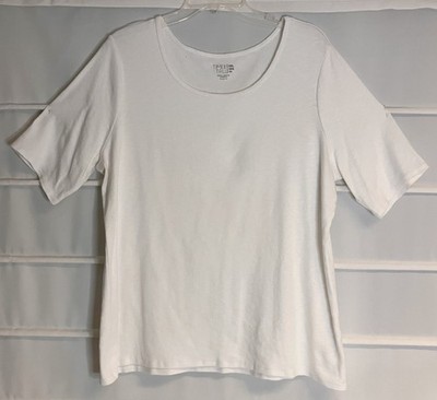 Time and Tru White Stretch Cotton Blend SS Knit Shirt XXL / 2XG / 20 EC!