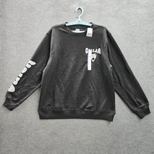 Ouija Women Sweatshirt L Gray Graphic Print Fleece Board Logo NWT