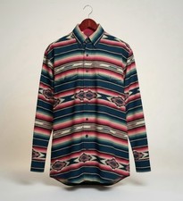 Vintage 80s 90s Roper Western Shirt Aztec Southwest XL Cowboy Ranch Rodeo USA