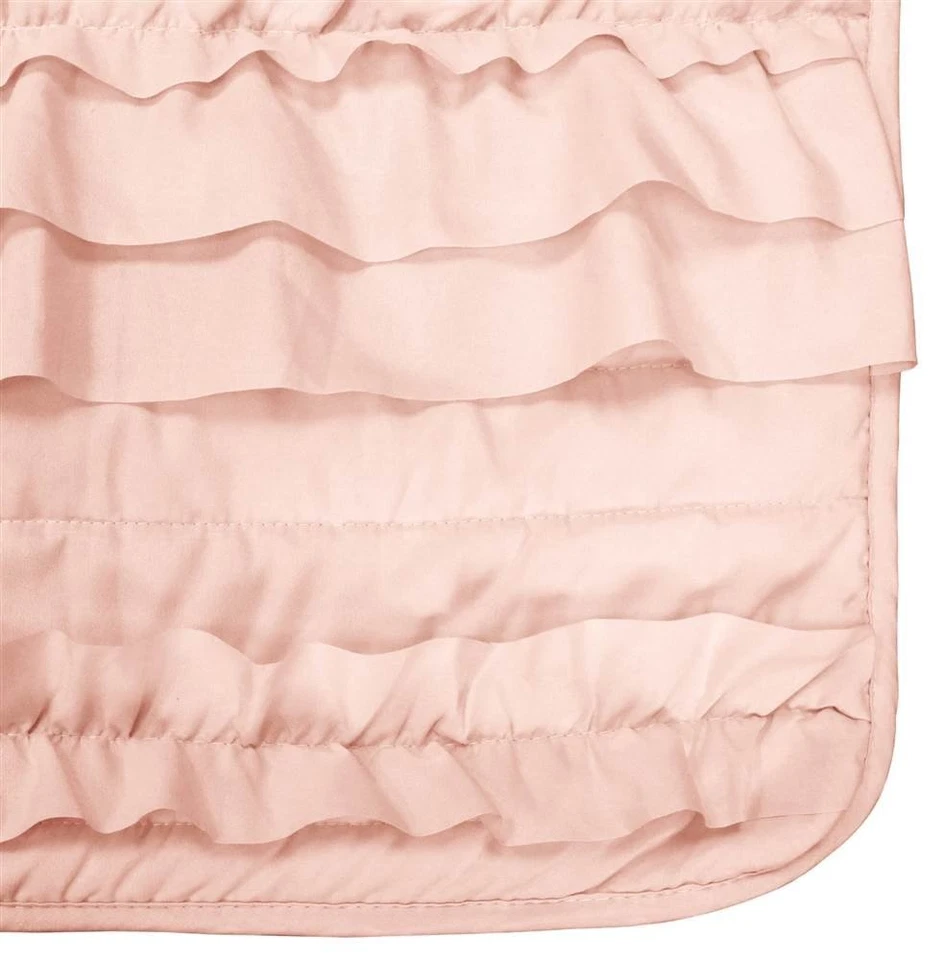 Manta Belle Throw, 50" W x 60" L, Rubor Rosa - Mantas Coqueta para... Foto 2 de 4