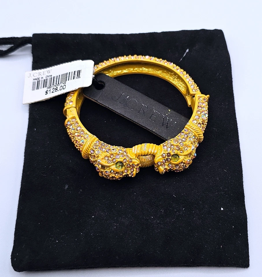 J. Pulsera Crew Leopard Jaguar Statement. Esmalte. Diamantes de imitación. jcrew Foto 4 de 4