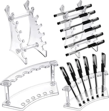 Teling 4 Pieces Pen Display Stand Acrylic Pen Holder Clear Pen Stand Rack Organi
