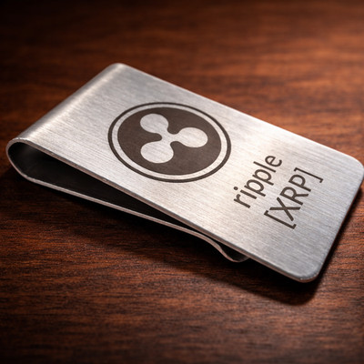 Geldklammer, Geldclip, Moneyclip aus gebürstetem Edelstahl. RIPPLE