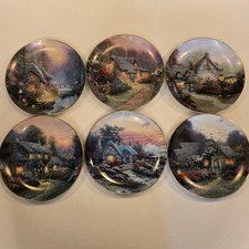 Thomas Kinkaid 6 Plate Set Enchanted Cottages