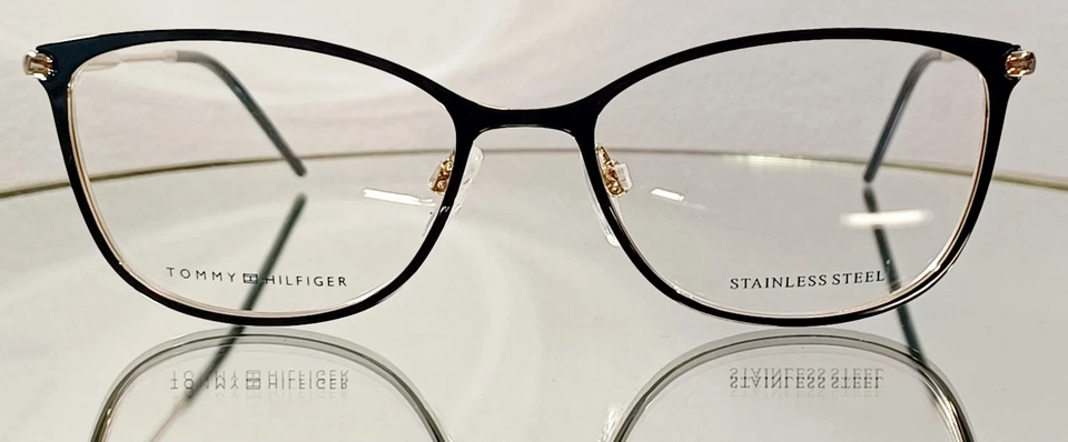 Originale TOMMY HILFIGER TH 1637 2M2 Eyeglasses BLACK/GOLD New Metal 53-17-140 - Image 2 of 4