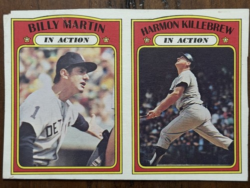 1972 Topps Baseball Uncut Killebrew Billy Martin