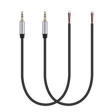 2-Pack Replacement 3.5mm Male Plug to Bare Wire Open End TRS 3 Pole Stereo 1/...
