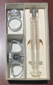B-D 10cc Glass syringe  luer lock tip finger ring controls in original box
