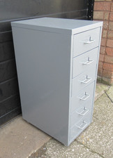 IKEA 6 Drawer Filing Cabinet Unit Tower Home Office Work  Metal Grey On Wheels