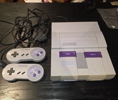Super Nintendo SNES Console w/ 2 Controllers (Tested & Working) *NO CABLES*