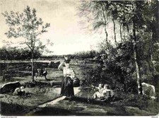 Postcard - Art - Painting - Sibrecht - Landscape with Figure - Edge Museum