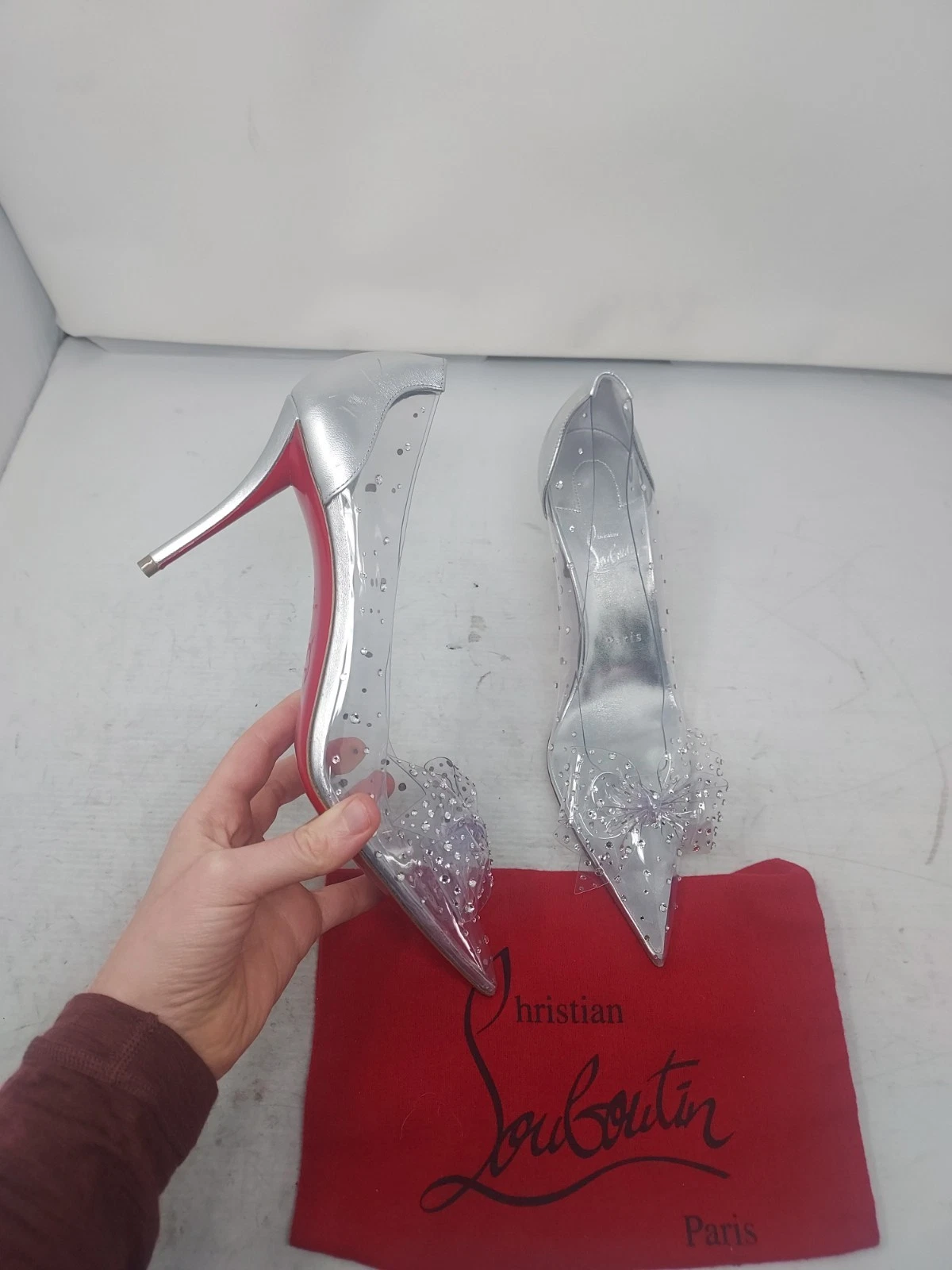 Christian Louboutin — Christian Louboutin EU 39 US 9 NEW Jelly Strass Bow Wedding Crystal PVC Pump