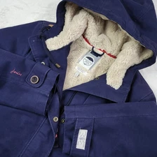Joules Jacket Womens Size 6 Navy Blue Waterproof Breathable Fleece Lined Hooded
