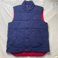 Vintage Polo Ralph Lauren Cotton Quilted Puffer Vest Blue Large Men's Full Zip