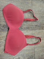Aerie Real Sunnie Full Coverage Lightly Lined Bra Dark Red Lace Wireless 36C