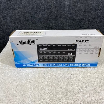 Moukey MAMX2 Ultra Low Noise 6 Channel Line Stereo Mixer Black DC 5V USB Power
