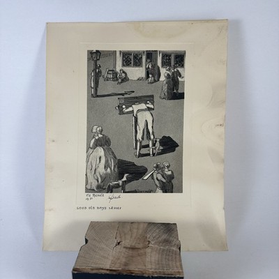 1939 Johan A. Groen Original Etching  Good Old Days Series  Artist Proof A.P.