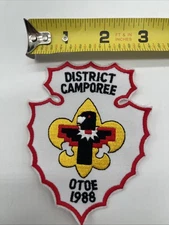 Vintage 1988 Boy Scout District Camporee Patch OTOE Council 4” Arrowhead