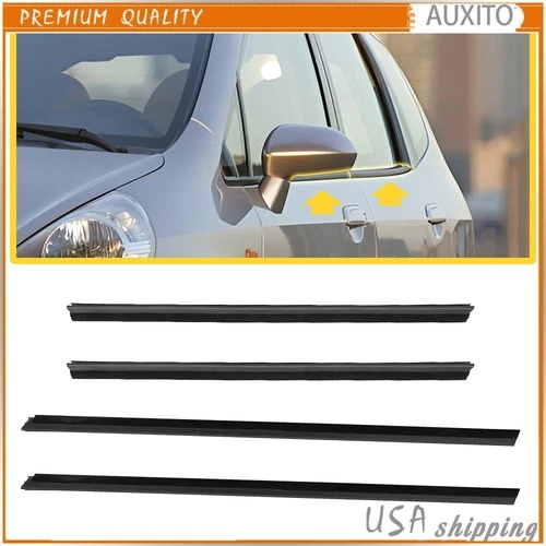 4pcs Door Belt Weather Strip Molding Seal For Honda Fit Jazz 2008-2013 Y