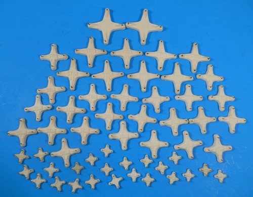 Lot of 56 Various Sizes Star Ceramic Kiln Supports Stands Stilts
