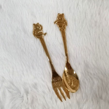 Disney Winnie The Pooh Piglet Honey Spoon & Fork Gold Cutlery Set