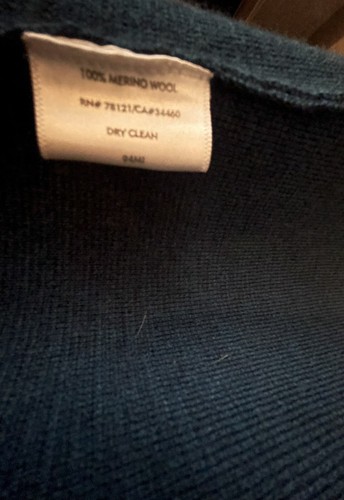 Eileen Fisher Pullover Mantel XS 100 % Marinowolle, türkisblau, gebraucht, in einwandfreiem Zustand passt S/M - Bild 8 von 8