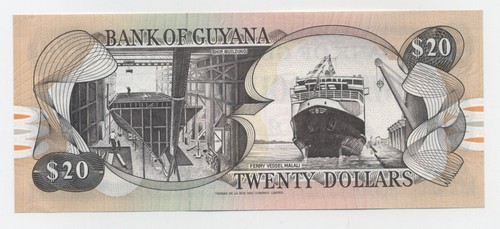 Guyana 20 Dollars ND 2009 Pick 30.d UNC Uncirculated Banknote Serial B/70 - Picture 2 of 2