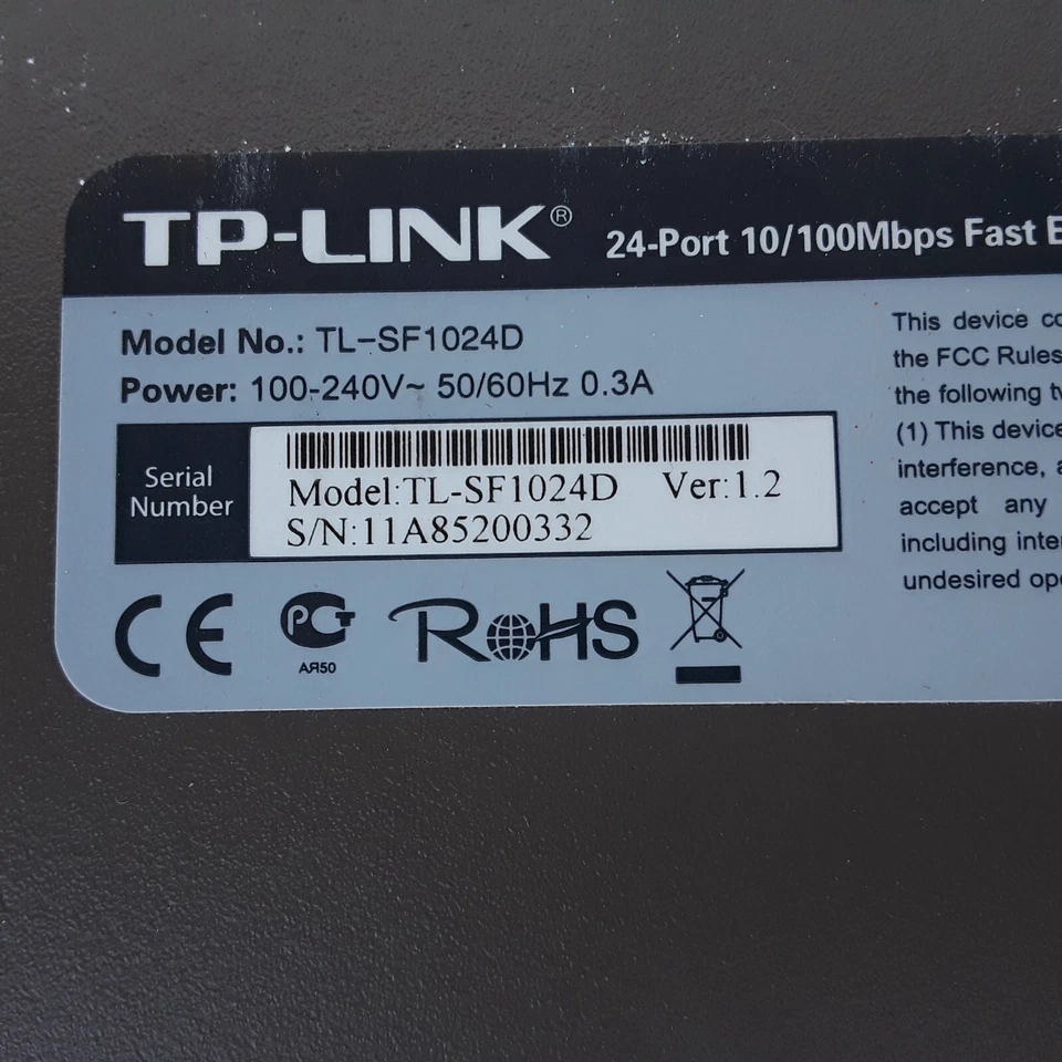 TP-Link 24-Port 10/100Mbps Fast Ethernet Switch Model TL-SF1024D - Image 2 of 4
